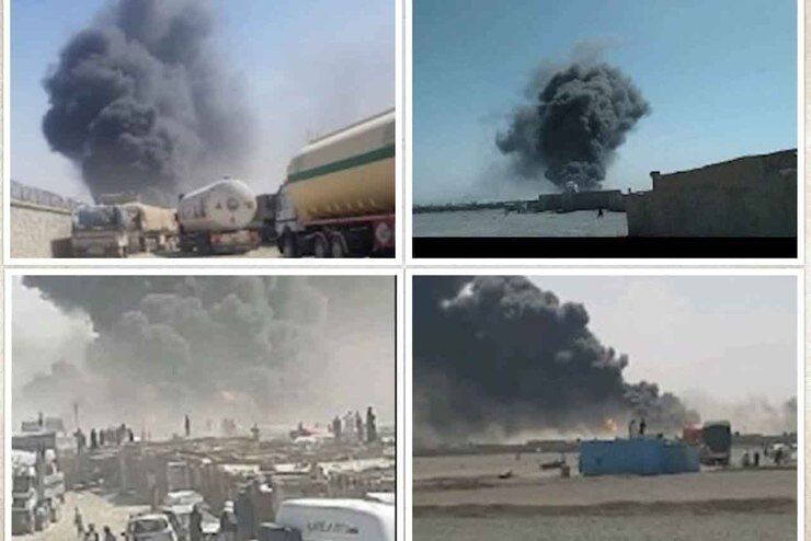 آتش سوزی در مرز ابونصر فراهی افغانستان با ایران تحت کنترل در آمد